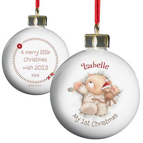 Personalised Forever Friends My 1st Christmas Bauble £11.99